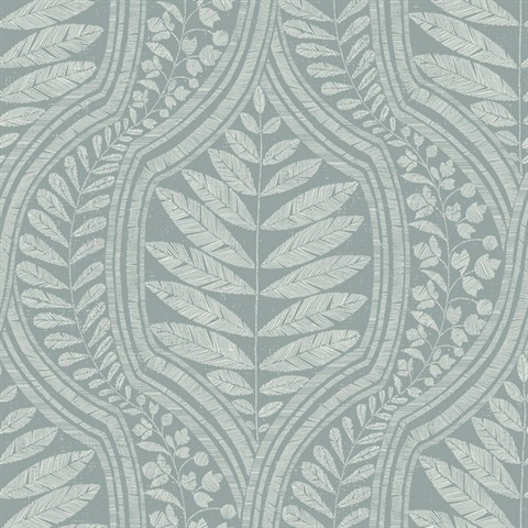 Juno Teal Ogee Wallpaper