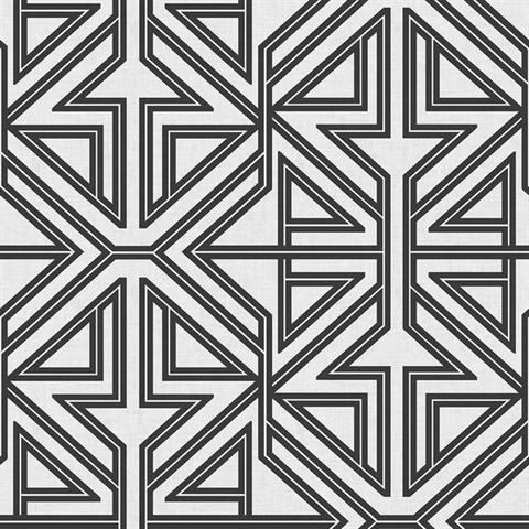 Kachel Black Geometric Wallpaper