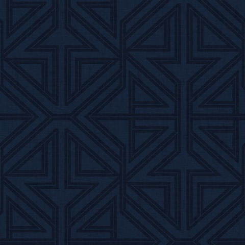 Kachel Indigo Geometric Wallpaper