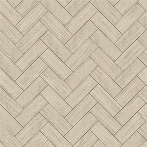 Kaliko Taupe Wood Herringbone Wallpaper