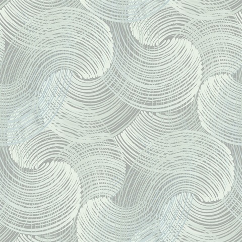 Karson Teal Swirling Geometric Wallpaper