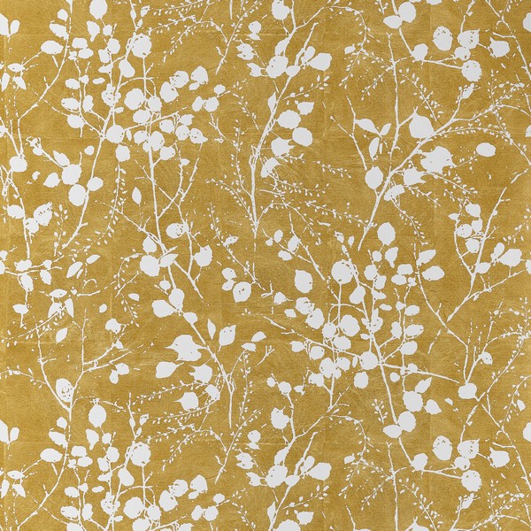 Katamari Bud Dark Gold and White Wallpaper