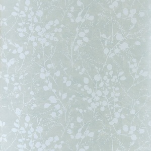 Katamari Bud Powder Blue and White Wallpaper