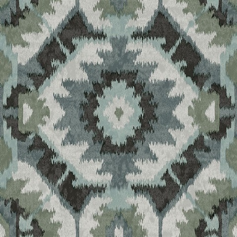 Kazac Turquoise Shibori Wallpaper