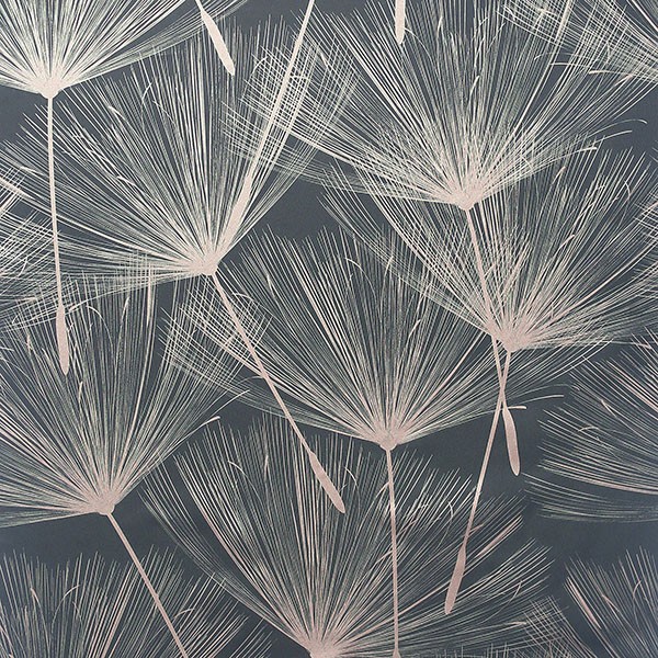 Kazue Metallic Dandelion Wallpaper