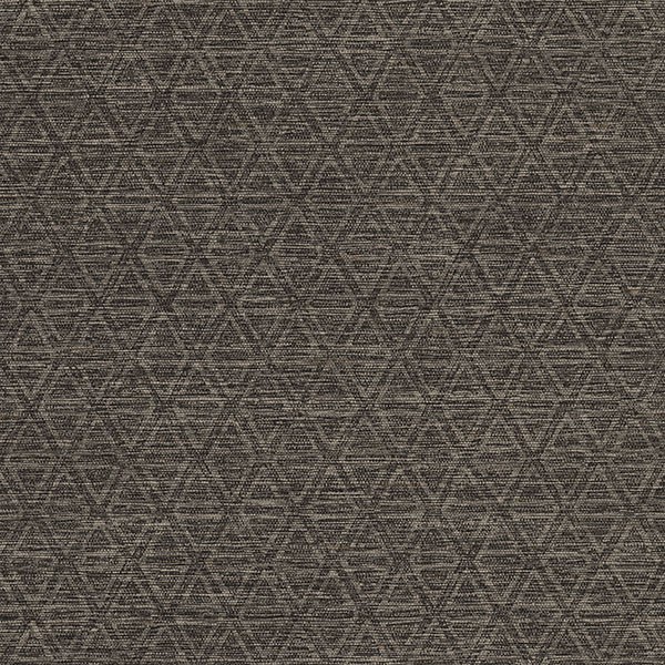 Kelce Charcoal Geometric Faux Grasscloth Wallpaper