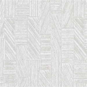 Kensho Off-White Parquet Wood Wallpaper