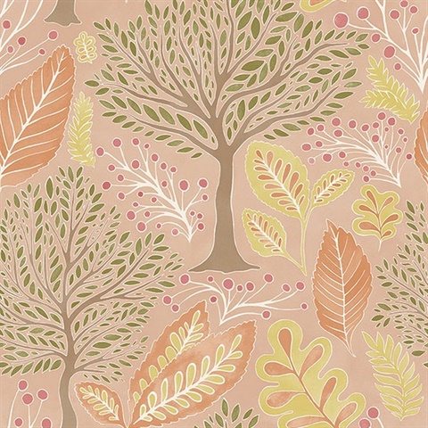 Kiah Blush Forest Wallpaper