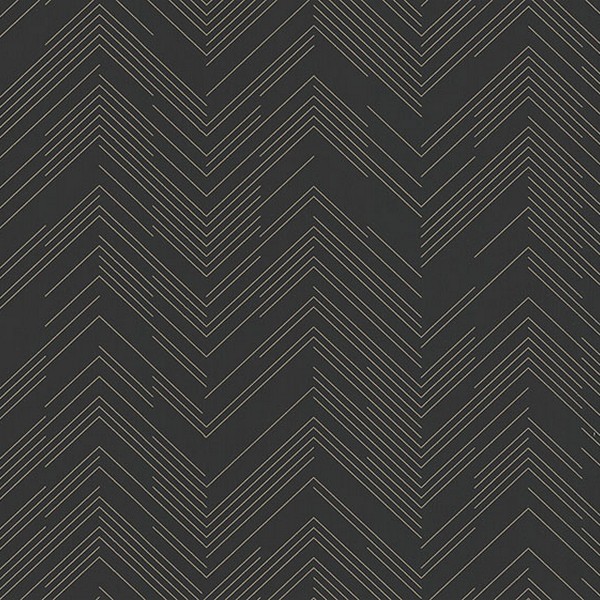 Kian Black Modern Chevron Wallpaper