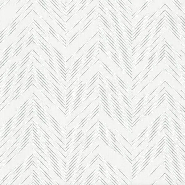Kian White Modern Chevron Wallpaper