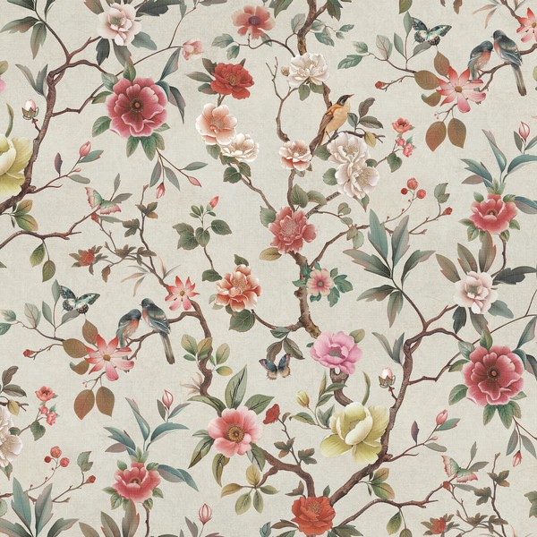Kimora's Garden Ivory Wallpaper