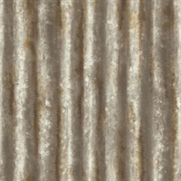 Kirkland Rust Corrugated Metal Wallpaper