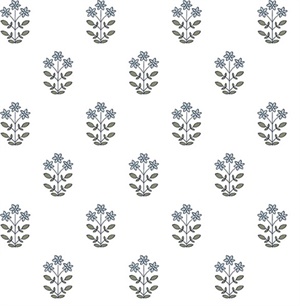 Kit Blue Heather Floral Wallpaper