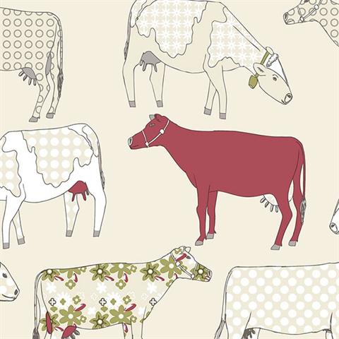 Cows Floral Toile
