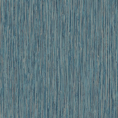 Kofi Blue Faux Grasscloth Wallpaper