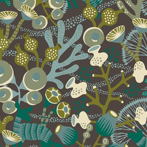 Korall Green Meadow Wallpaper