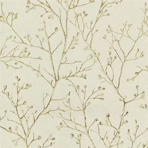 Koura Gold Budding Branches Wallpaper