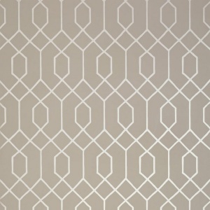 La Farge Metallic Pewter on Taupe Wallpaper