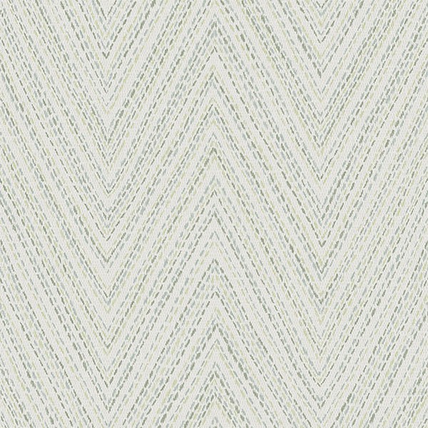Lainey Green Stitched Chevron Wallpaper