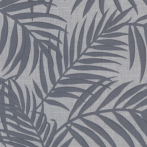 Lanai Pewter Fronds Wallpaper
