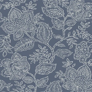 Larkin Blue Floral Wallpaper