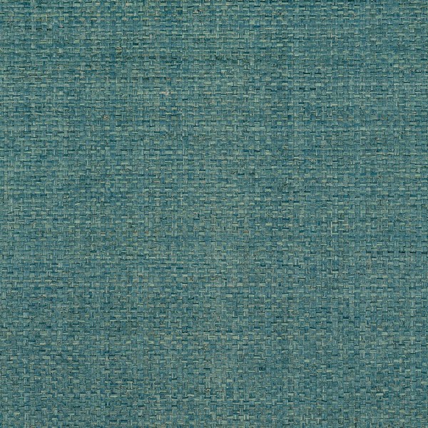 Lauderdale Peacock Raffia Grasscloth Wallpaper