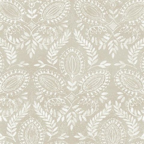 Laurel Damask Wallpaper