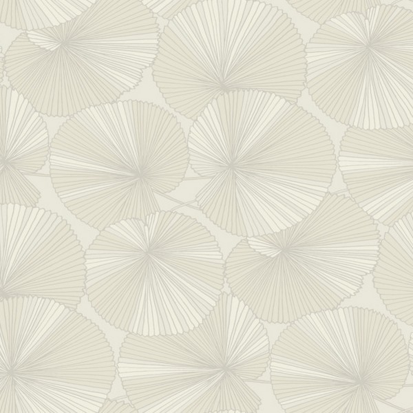 Layered Cream Lily Pads Wallpaper