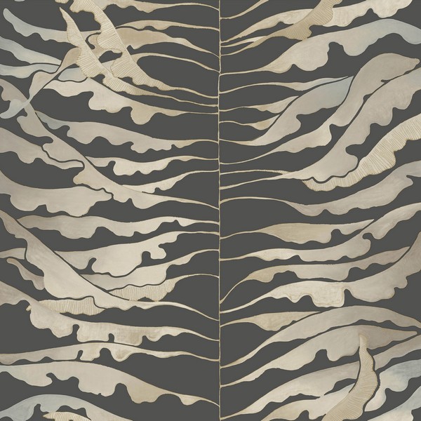 Leaf Column Black Wallpaper