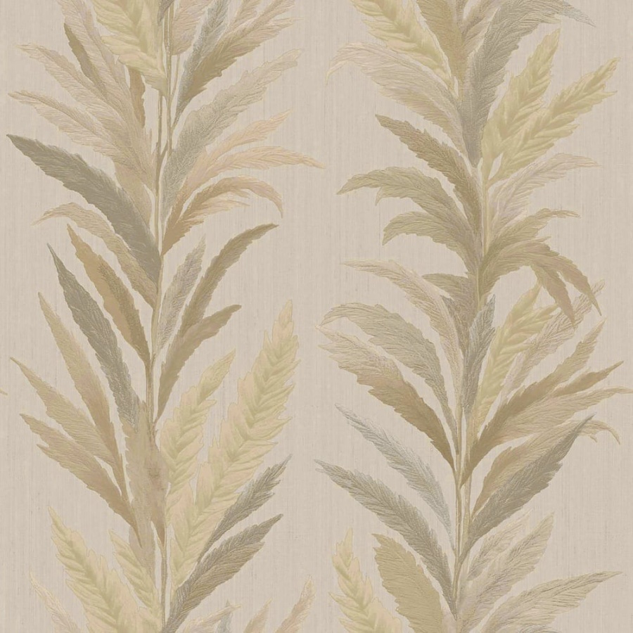 Leaf Flourish Bronze Brown Wallpaper
