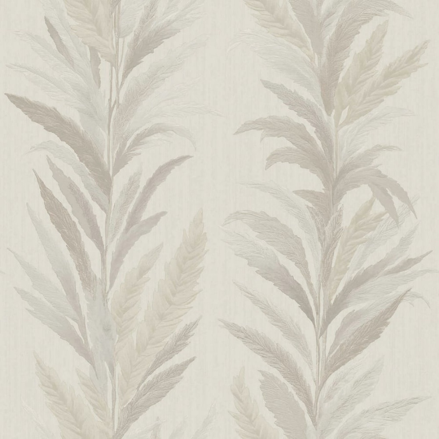 Leaf Flourish Silver Grey Wallpaper