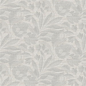 Lei Silver Etched Leaves Wallpaper