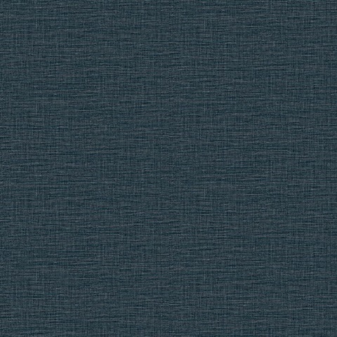 Lela Navy Faux Linen Wallpaper