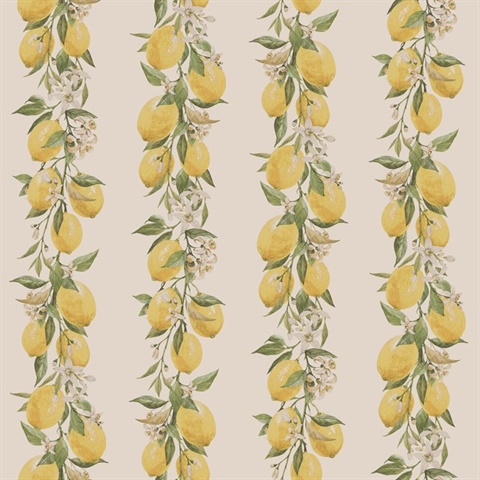 Lemon Stripe Wallpaper