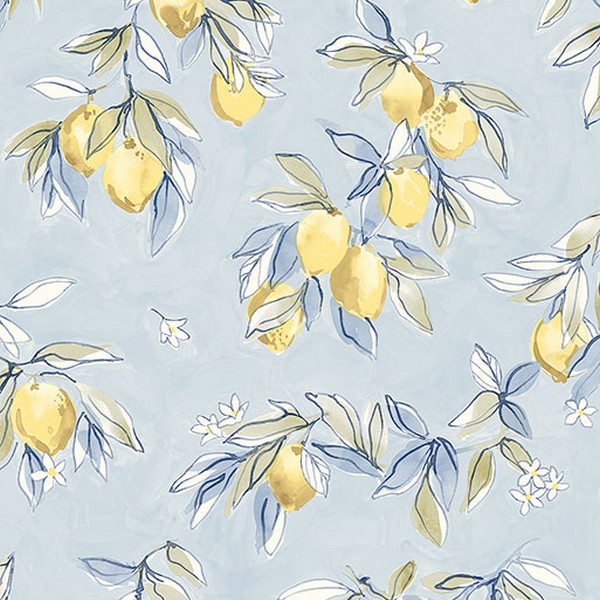 Lemonade Light Blue Citrus Wallpaper
