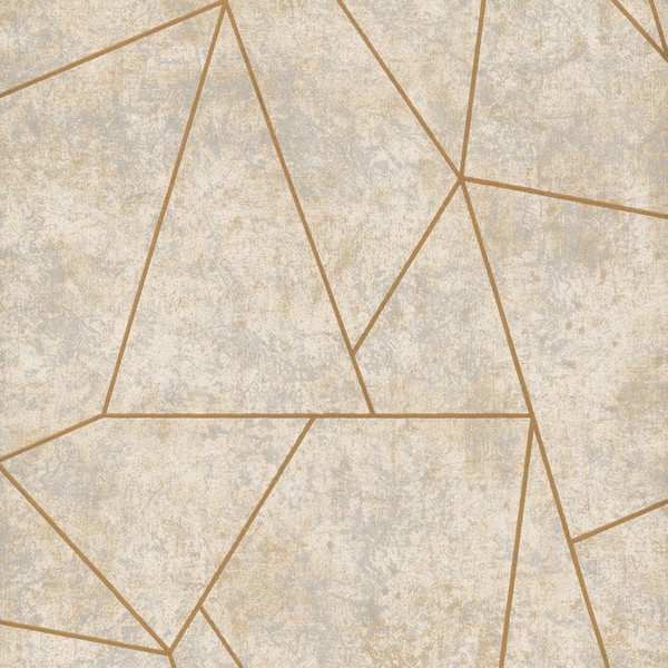 Light Grey & Gold Nazca Wallpaper