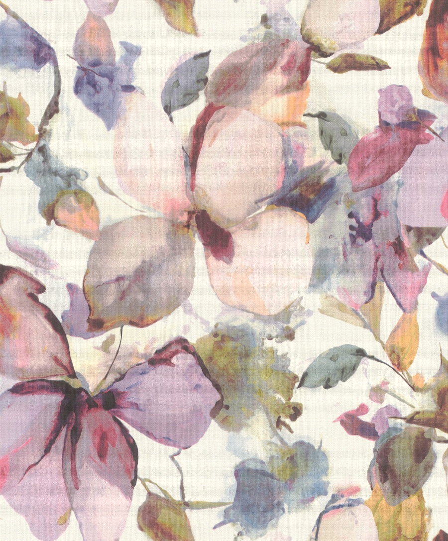 Liliana Plum Floral Wallpaper