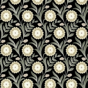 Lillian Black Floral Vine Peel & Stick Wallpaper