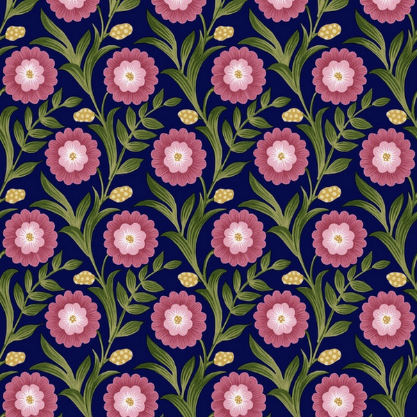 Lillian Blue Floral Vine Peel & Stick Wallpaper
