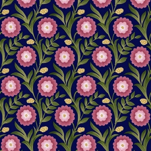 Lillian Blue Floral Vine Peel & Stick Wallpaper