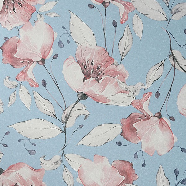 Lillian Pink Floral Wallpaper