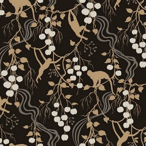 Linden Black Jungle Canopy Wallpaper