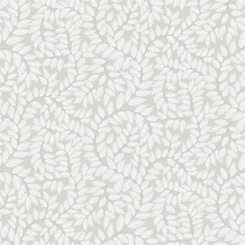 Lindlöv Grey Leafy Vines Wallpaper