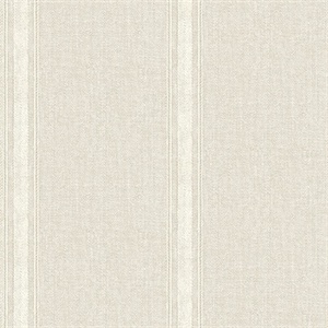 Linette Beige Fabric Stripe Wallpaper