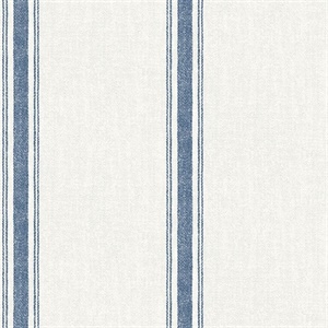 Linette Navy Fabric Stripe Wallpaper
