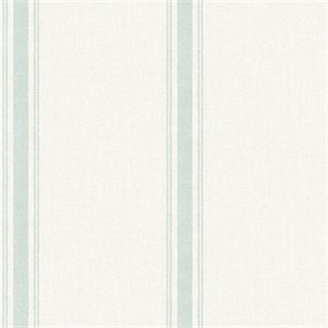 Linette Seafoam Fabric Stripe Wallpaper