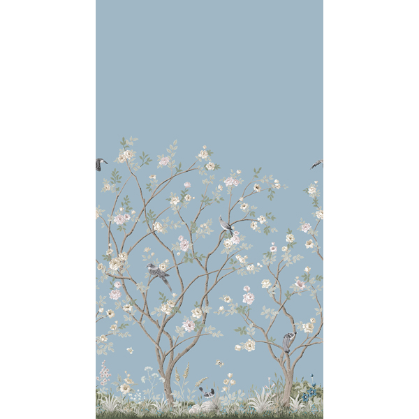 Lingering Garden Sky Blue Wall Mural