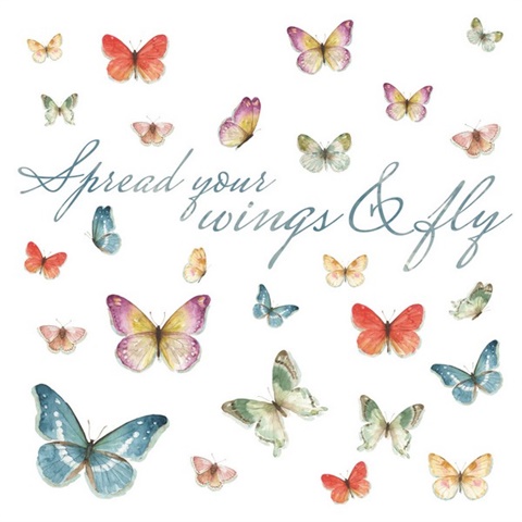 Lisa Audit Butterfly Quote Peel And Stick Wall Decals