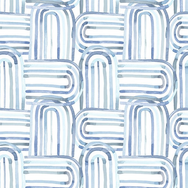 Lolly Blue Arches Wallpaper