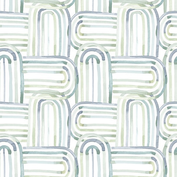 Lolly Teal Arches Wallpaper